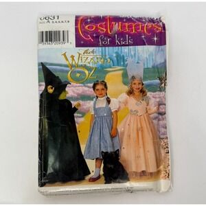 Simplicity 0631‎ Wizard of Oz Dorothy Witch Pattern Child Size A 3 4 5 6 7 8
